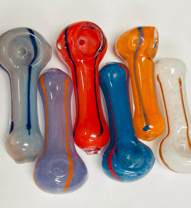 3" Peanut Glass Hand Pipe (Assorted Colors)