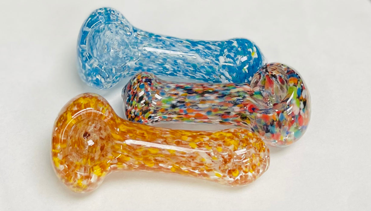 3" Frit Glass Hand Pipe (Assorted Colors)
