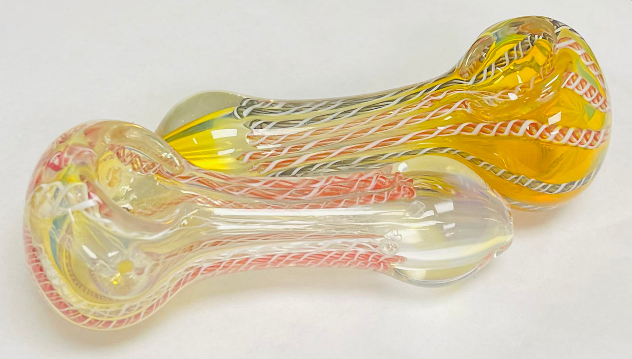 4" Fumed Swirls Glass Hand Pipe (Assorted Colors)