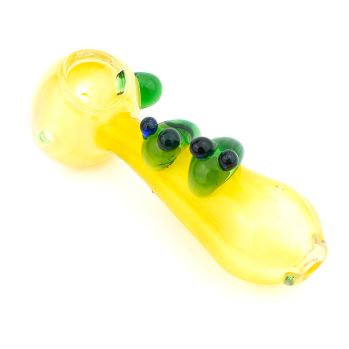 4.5" Fumed Yellow 2 Tadpols Glass Hand Pipe - Assorted Colors