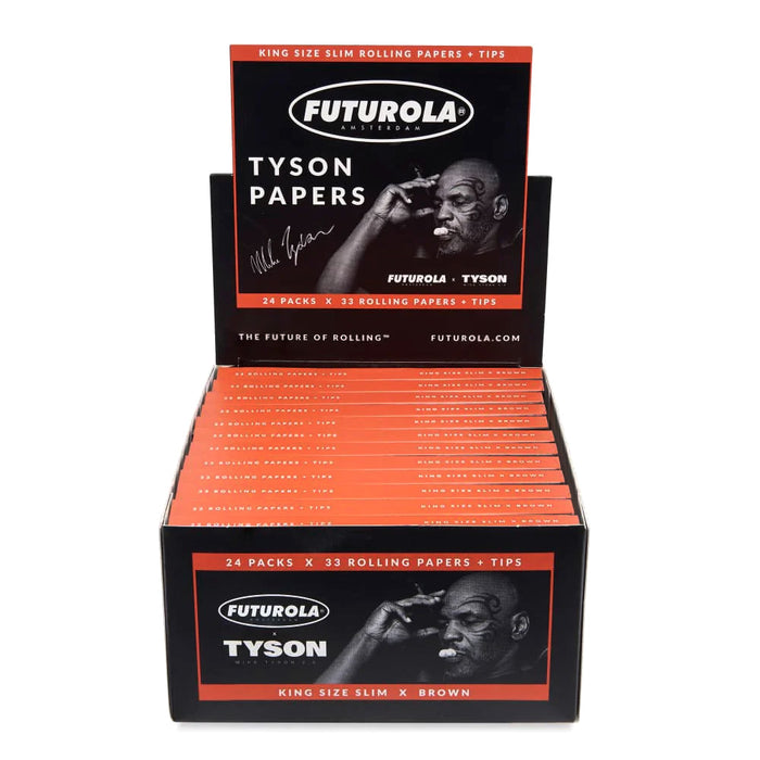 Futurola x Tyson Rolling Papers + Tips King Size Slim (24packs x 33 rolling paper + tips)