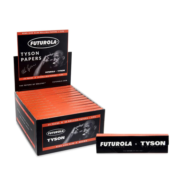 Futurola x Tyson Rolling Papers + Tips King Size Slim (24packs x 33 rolling paper + tips)