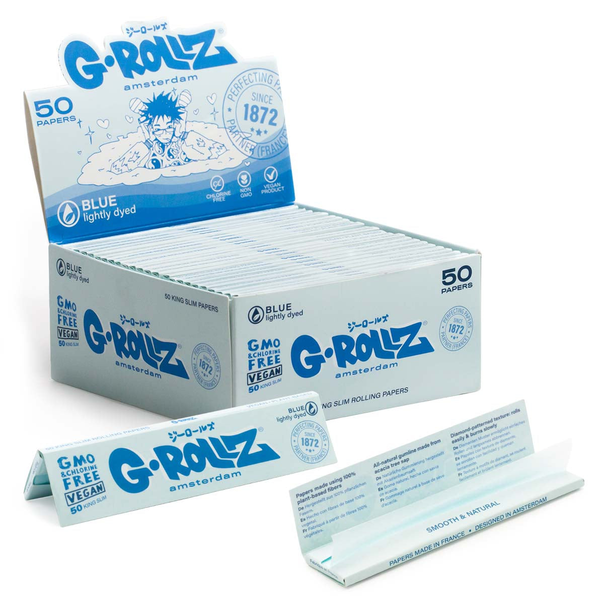 G-ROLLZ Lightly Dyed Blue 1¼ Papers