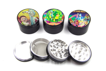 4Pc Characters Metal Grinders . Assorted Stickers
