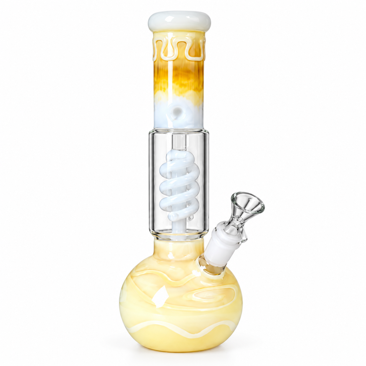 12" GG Gold Fumed Glass Water Pipe w/ Twist Perk - 40/Cs I Assorted Colors