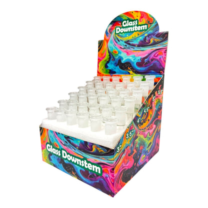 Glass Low Pro Downstem 36ct Display - Assorted Sizes