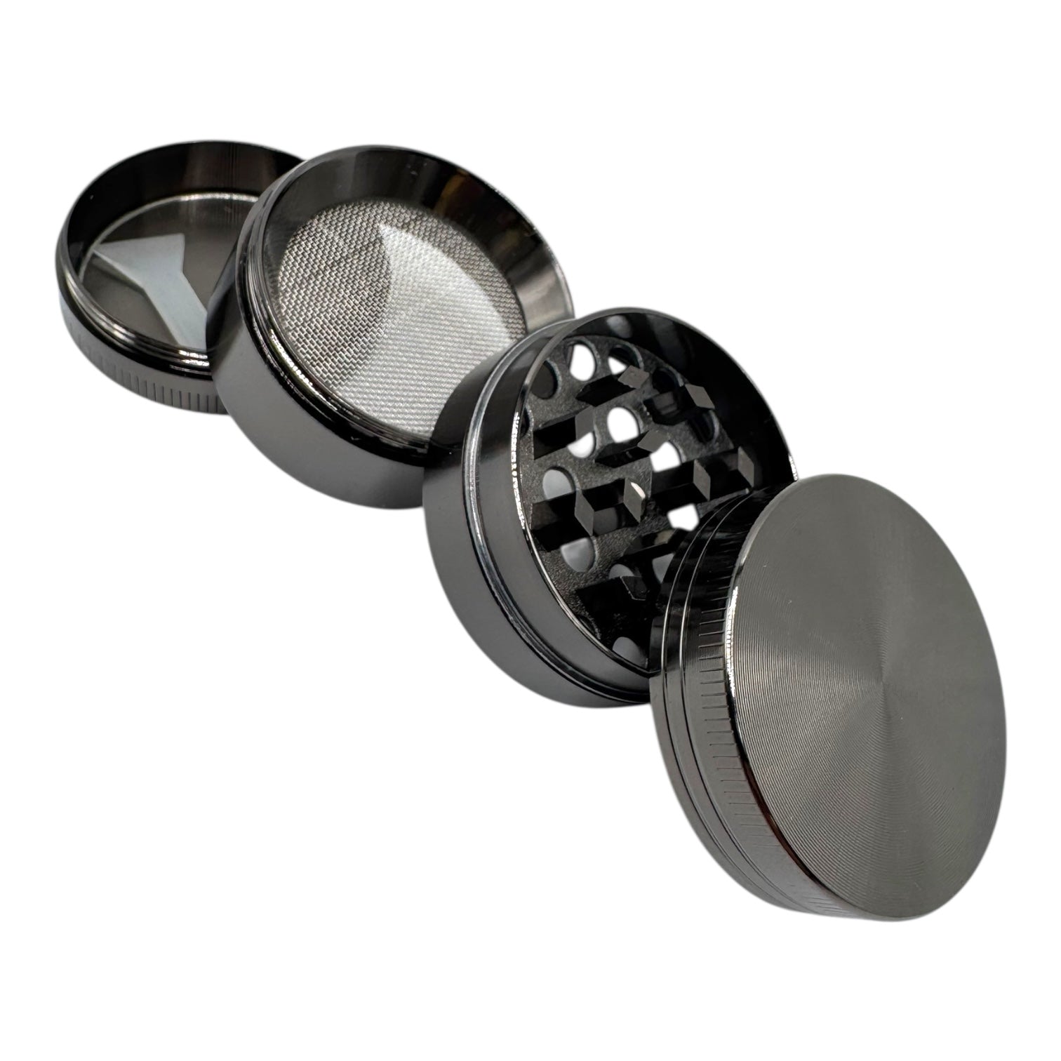 Gunmetal Grey Zinc Alloy 4pc Grinder