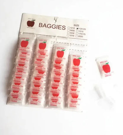 Apple 125125 Clear Plastic Ziplock Baggies (1,000 Bags Display)