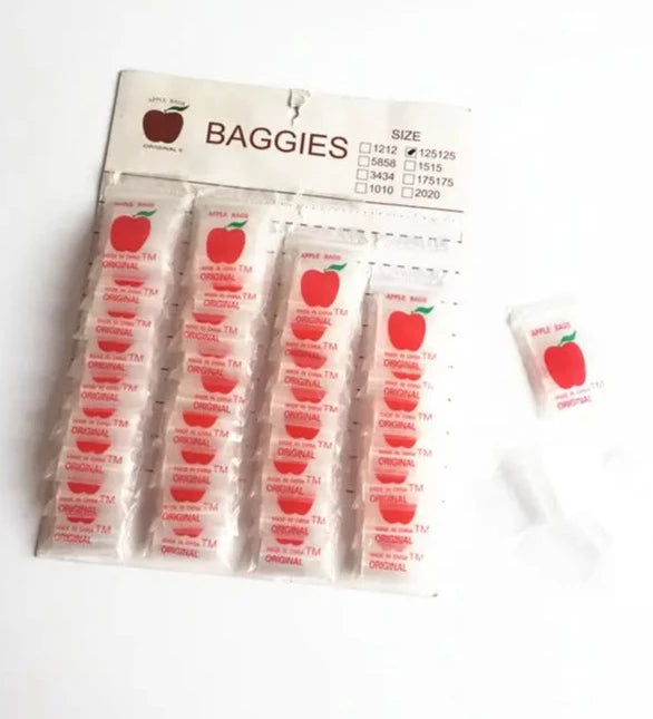 Apple 125125 Clear Plastic Ziplock Baggies (1,000 Bags Display)