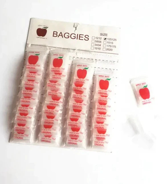 Apple 125125 Clear Plastic Ziplock Baggies (1,000 Bags Display)