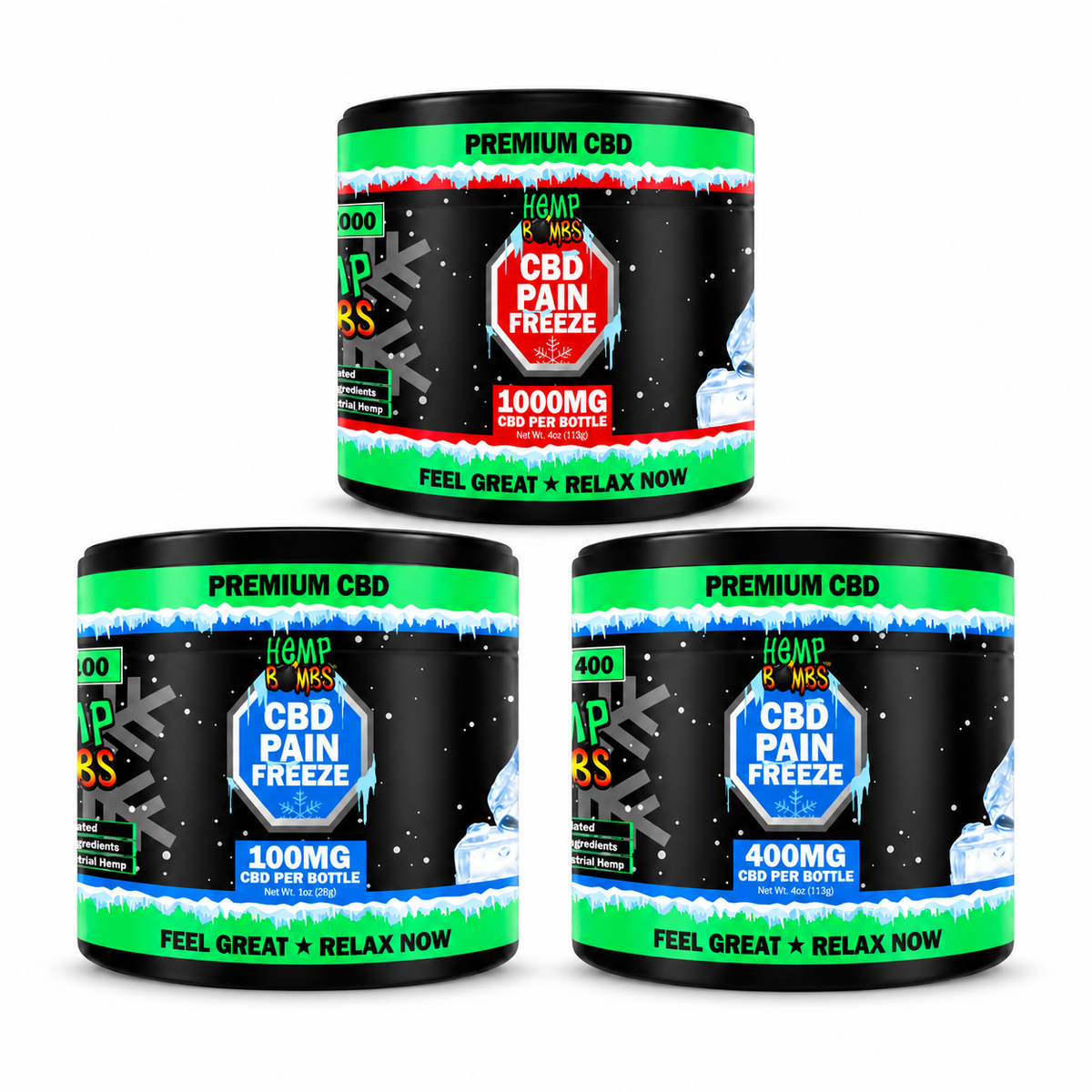Hemp Bombs Pain Freeze CBD Cream Relief Rub