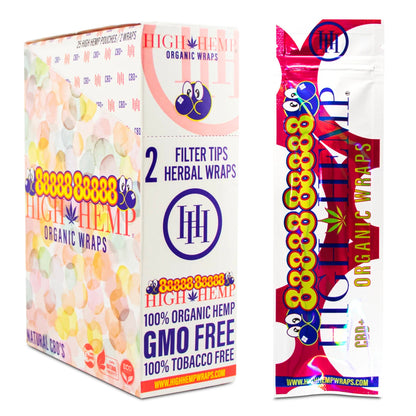 High Hemp Organic Wraps w/ Filter Tips (2 per pack / 25 packs Display)