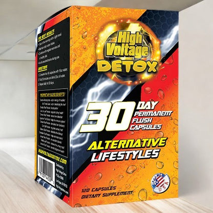 High Voltage Detox 30 Day Permanent Flush Capsules (120 Capsules/6ct Display)