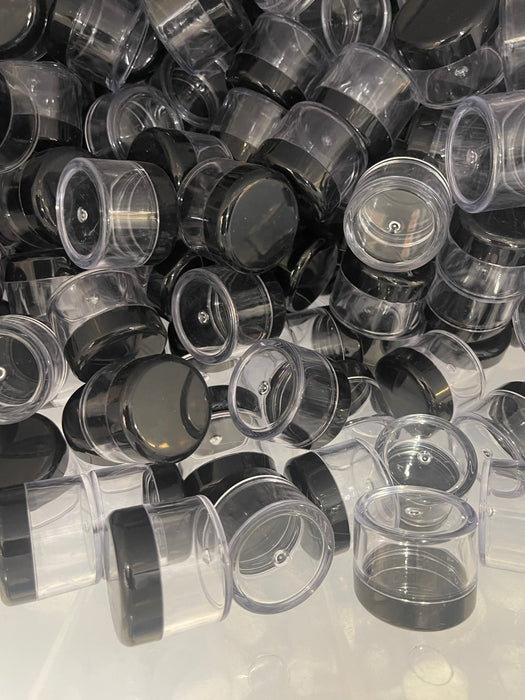 30g Clear Plastic Jar W/ Black Cap