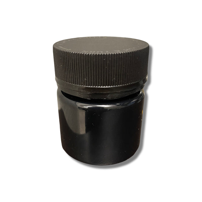 60ml (2oz) Plastic Black Resistant Jar with Black Cap