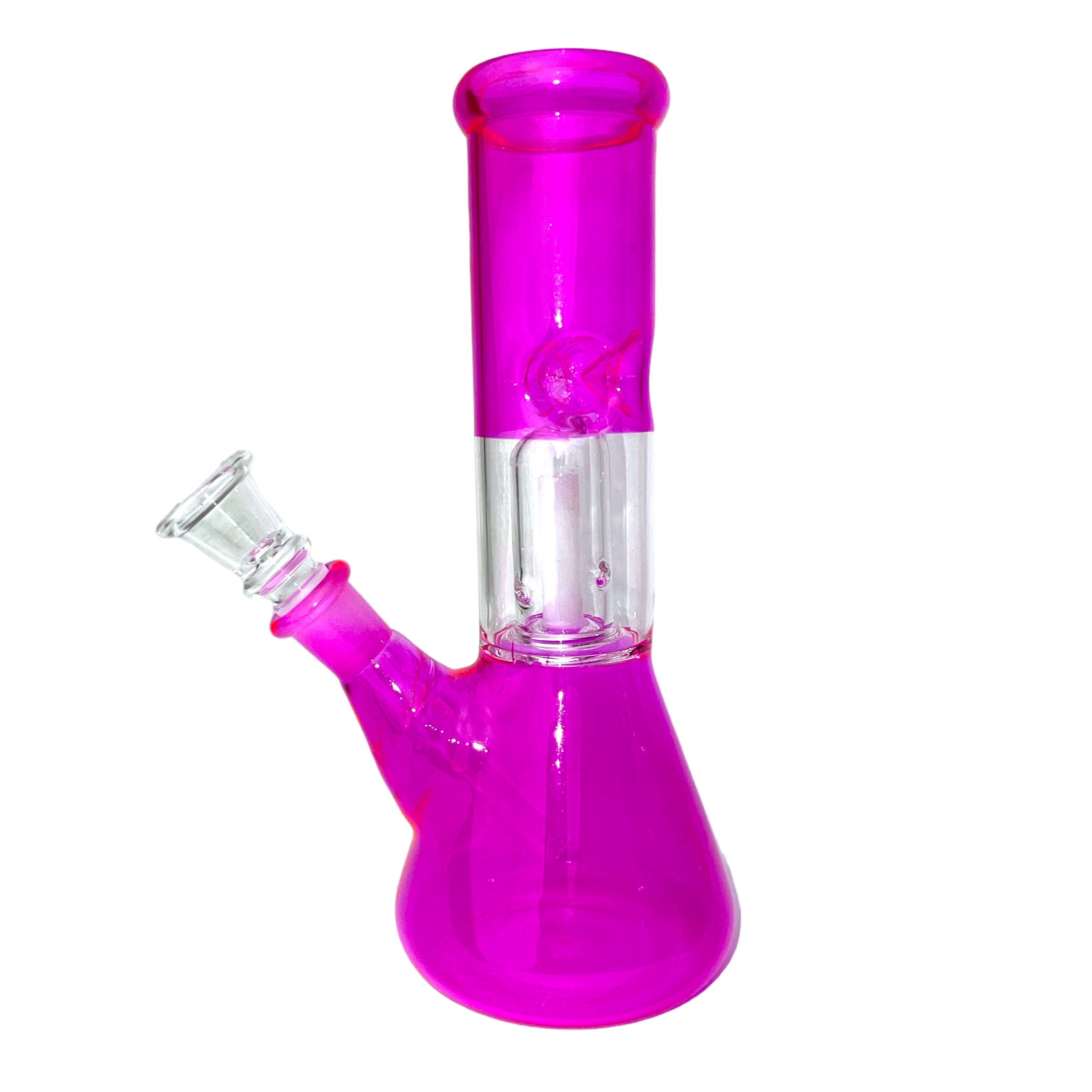 8" Clear Single Dome Colored Beaker Glass Water Pipe