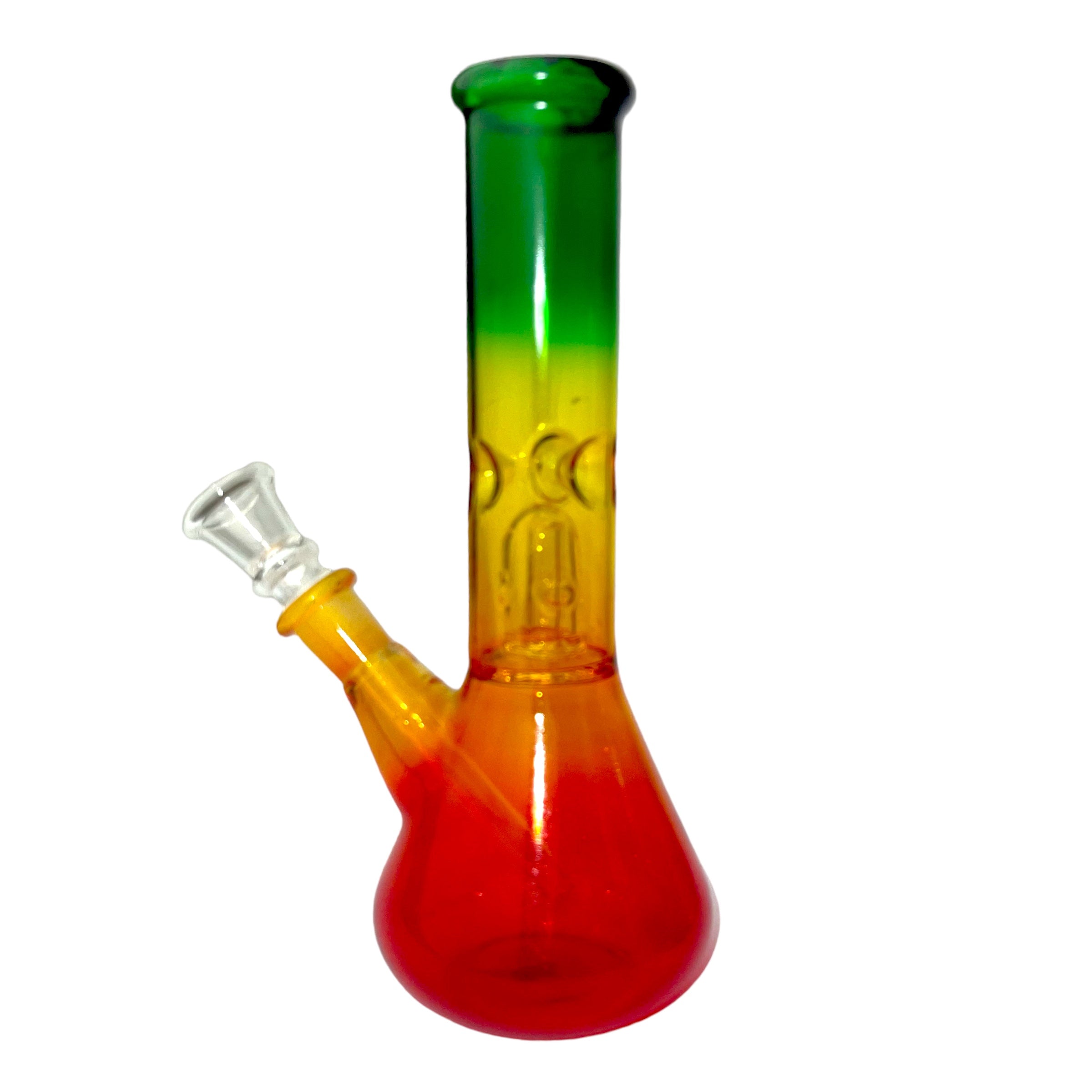 8" Clear Single Dome Colored Beaker Glass Water Pipe