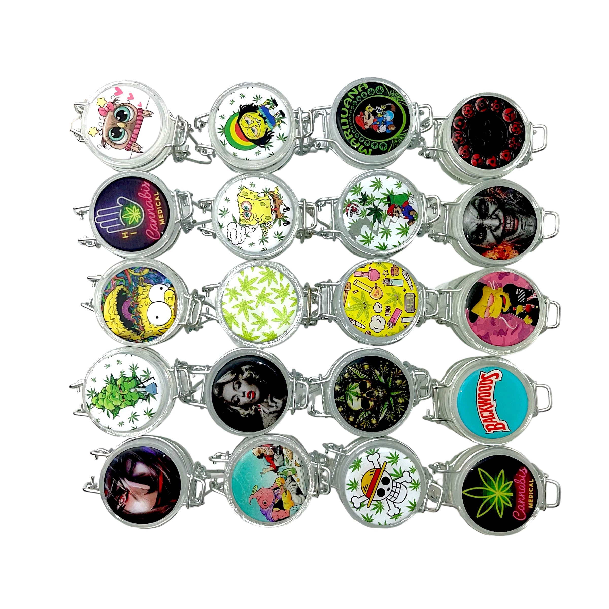 Medium Glass Jar W/Safety Lock Sticker Designs