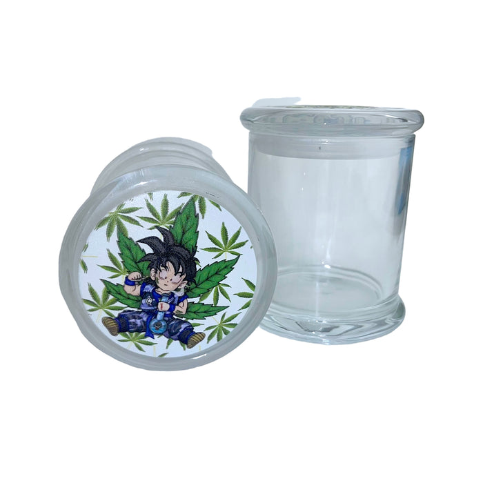 Jumbo Clear Air tight Glass Jar with Head Sticker Design