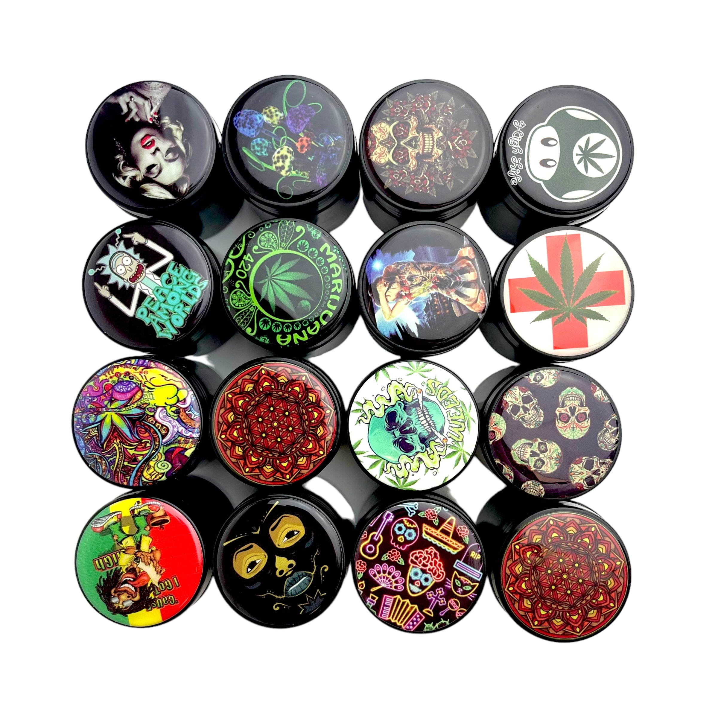 Small UV Black UV Jar with Head Sticker Design