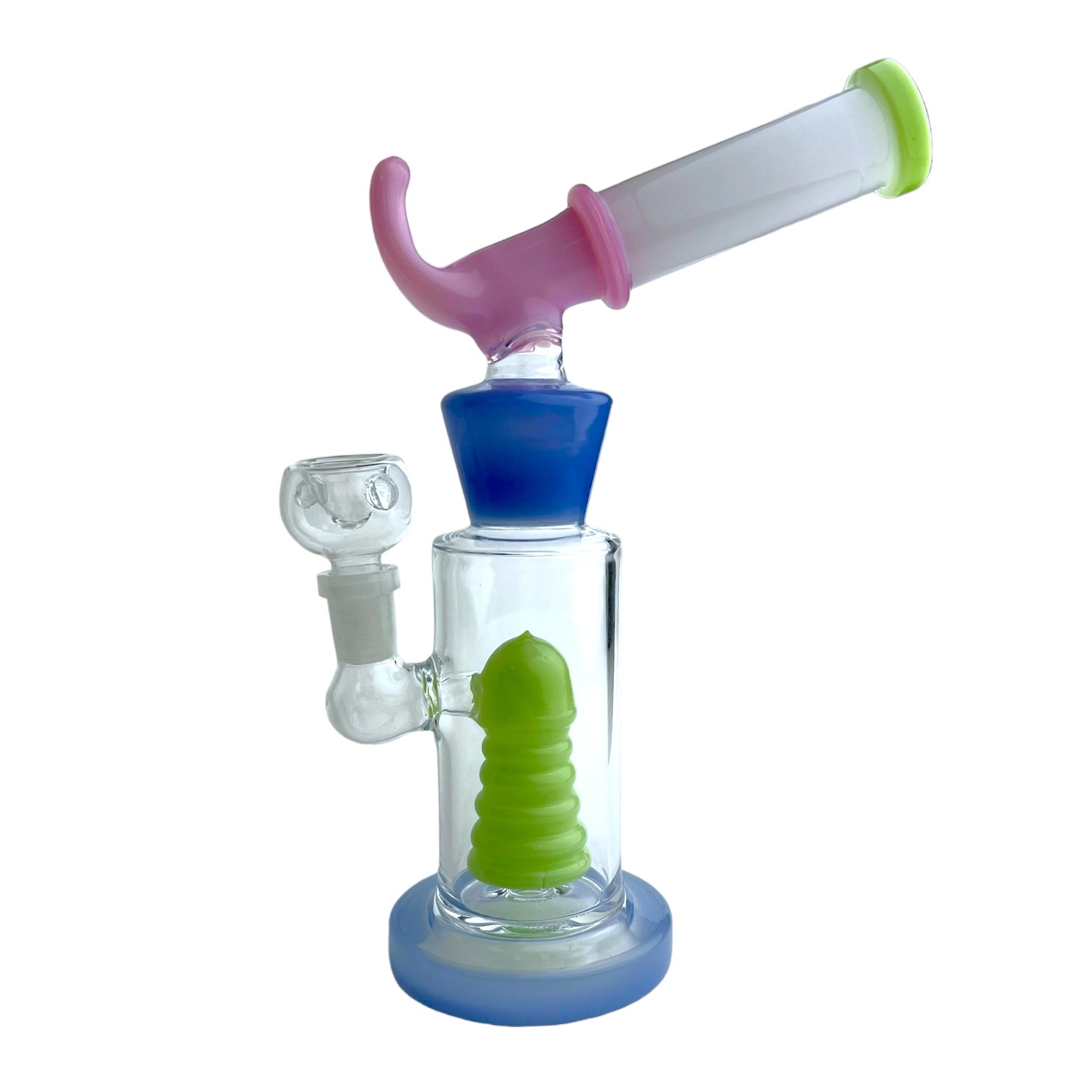 9.5" Horn Flat Base Glass Water Pipe