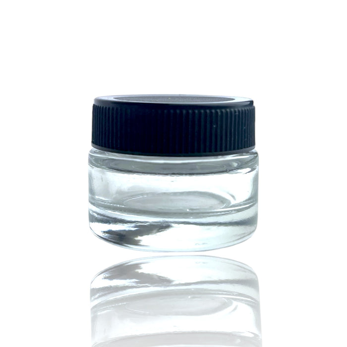 5g Regular Glass Jar W/ Black Cap