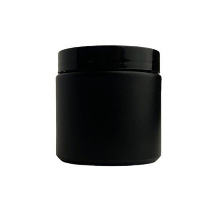 120mL (4oz.)  Black Plastic Top Matte Black Glass Jar Container