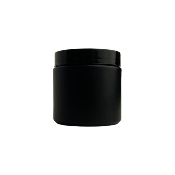 120mL (4oz.)  Black Plastic Top Matte Black Glass Jar Container