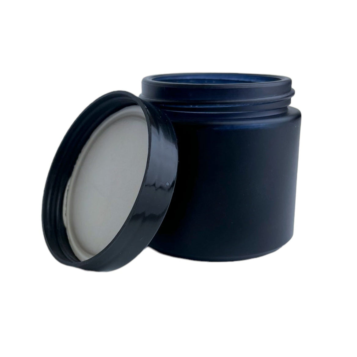 120mL (4oz.)  Black Plastic Top Matte Black Glass Jar Container