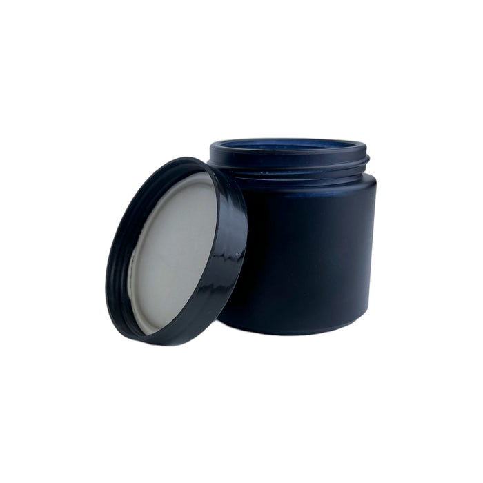 120mL (4oz.)  Black Plastic Top Matte Black Glass Jar Container
