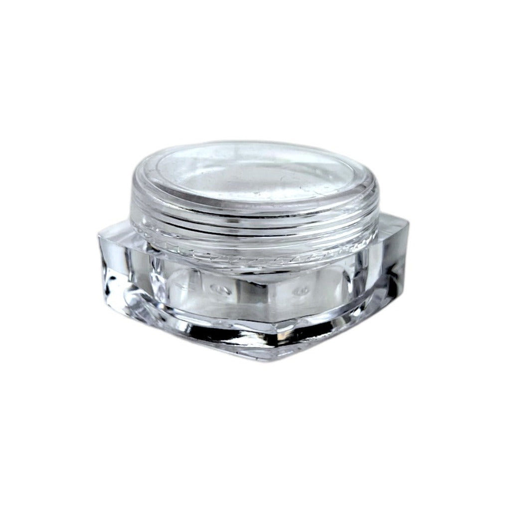 5g Clear Square Plastic Jar W/ Clear Cap