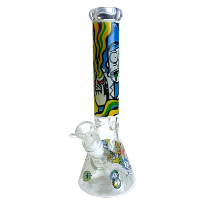 10.5" RM Glow In The Dark Beaker Glass Water Pipe
