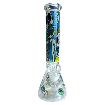 10.5" RM Glow In The Dark Beaker Glass Water Pipe