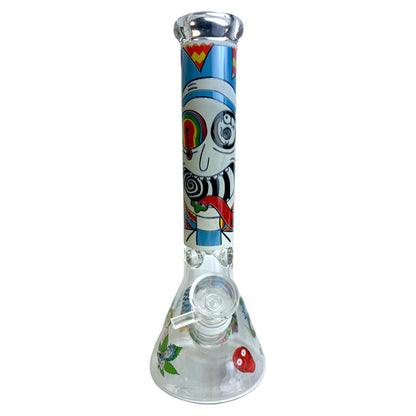 10.5" RM Glow In The Dark Beaker Glass Water Pipe
