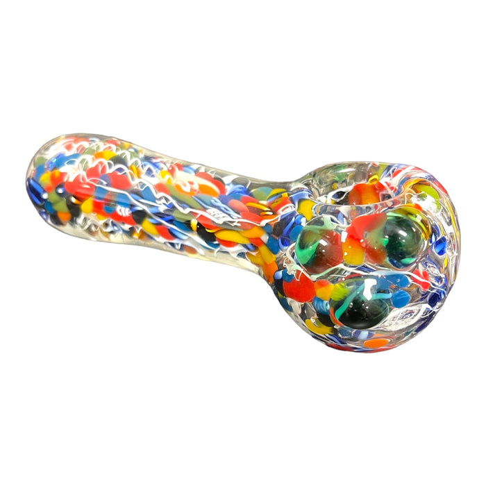 5" Mixed Frit Bowl Hand Pipe - (Assorted Colors)