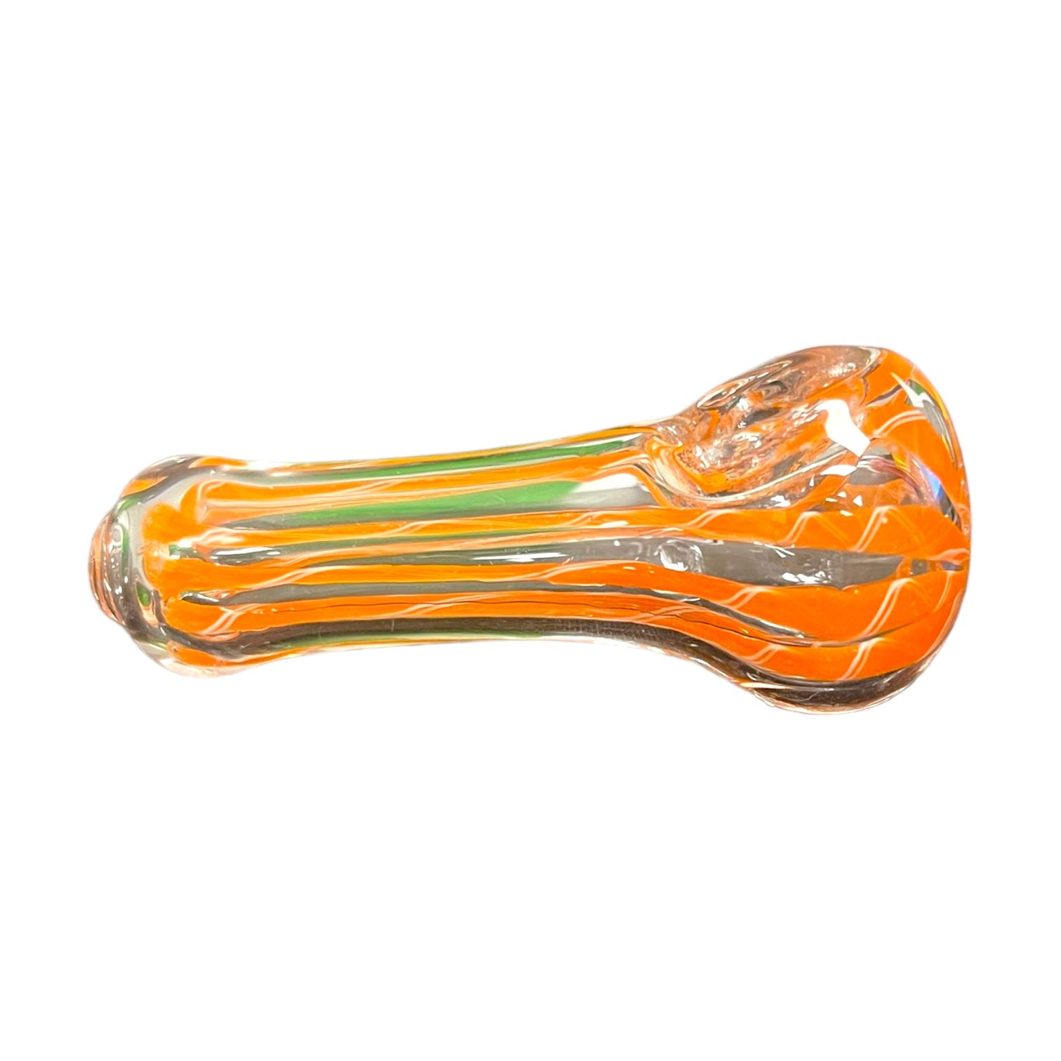 3" Peanut w/ Stripes Hand Pipe - (Assorted Colors)