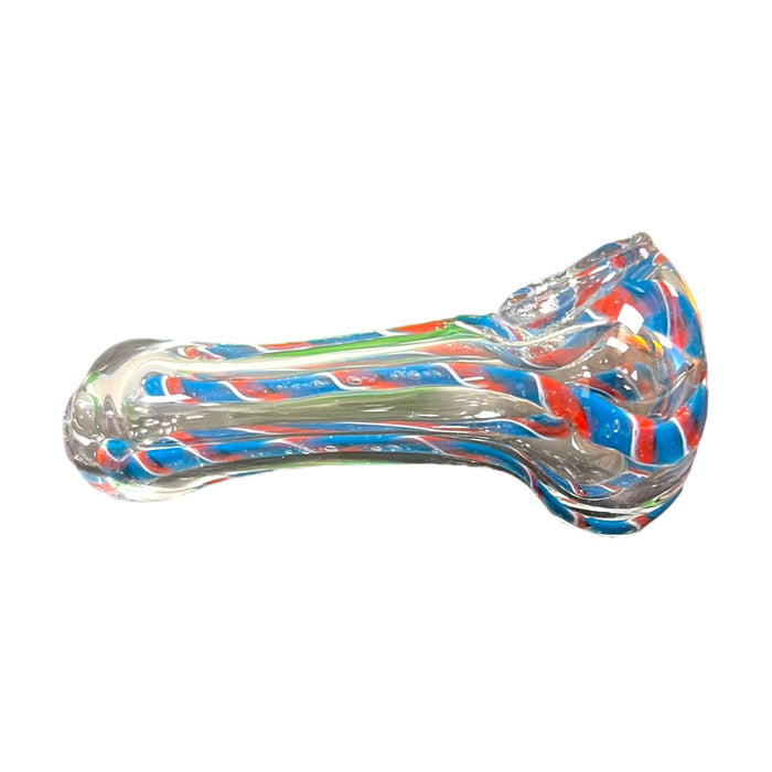 3" Peanut w/ Stripes Hand Pipe - (Assorted Colors)