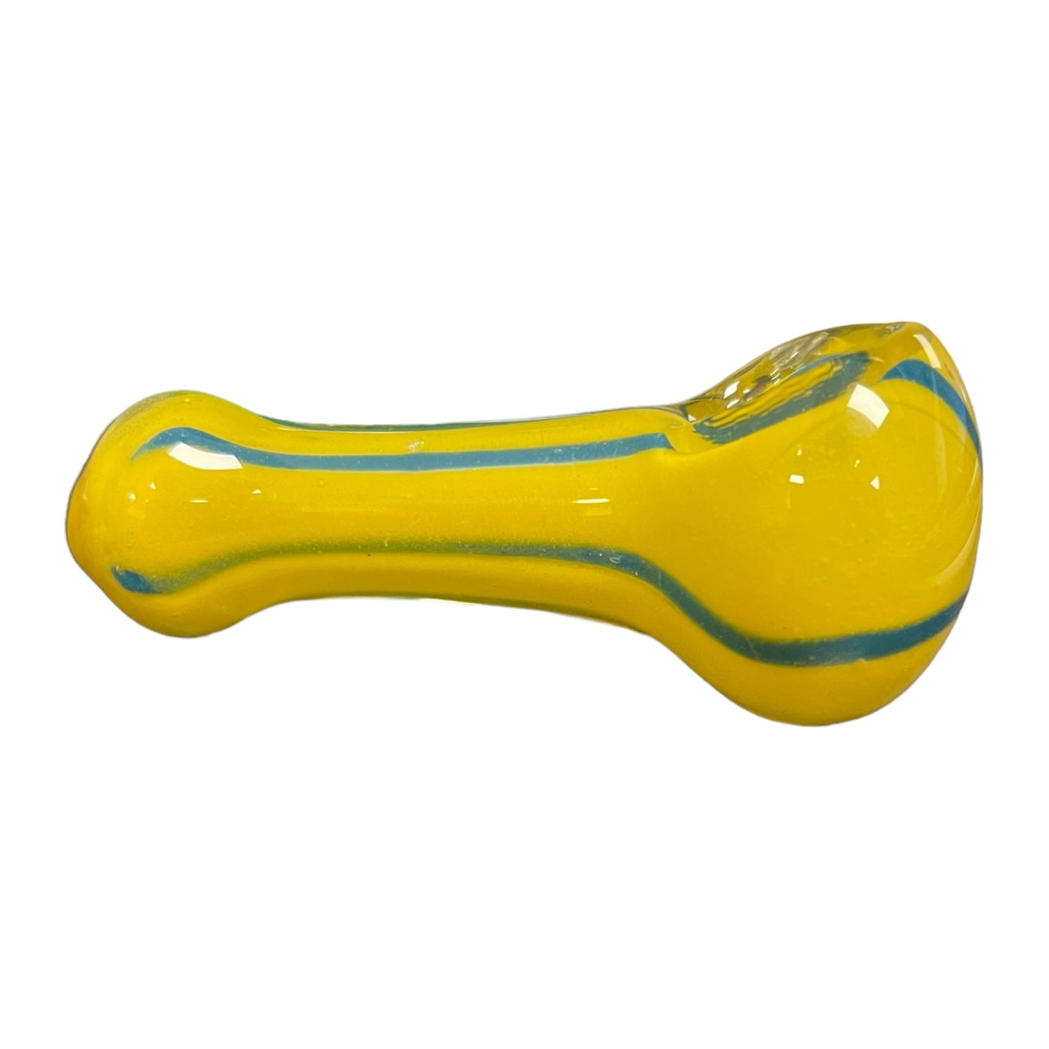 3" Peanut Solid w/ Stripes Hand Pipe - (Assorted Colors)