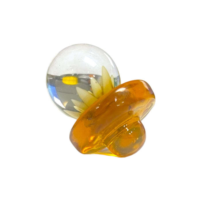 Flower Implosion Glass Carb Cab - CC-35 - (Assorted Colors)