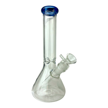 8" Beaker Colored Top G/G Glass Water Pipe