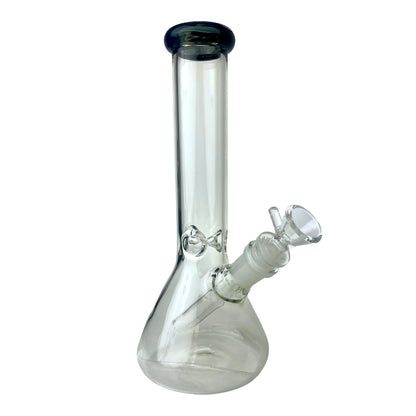 8" Beaker Colored Top G/G Glass Water Pipe