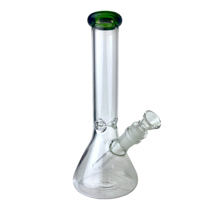 8" Beaker Colored Top G/G Glass Water Pipe