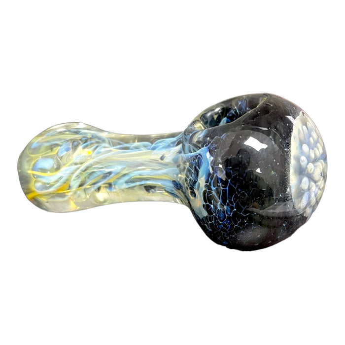5" Fumed w/ Flower Implosion Glass Hand Pipe (Assorted Colors)