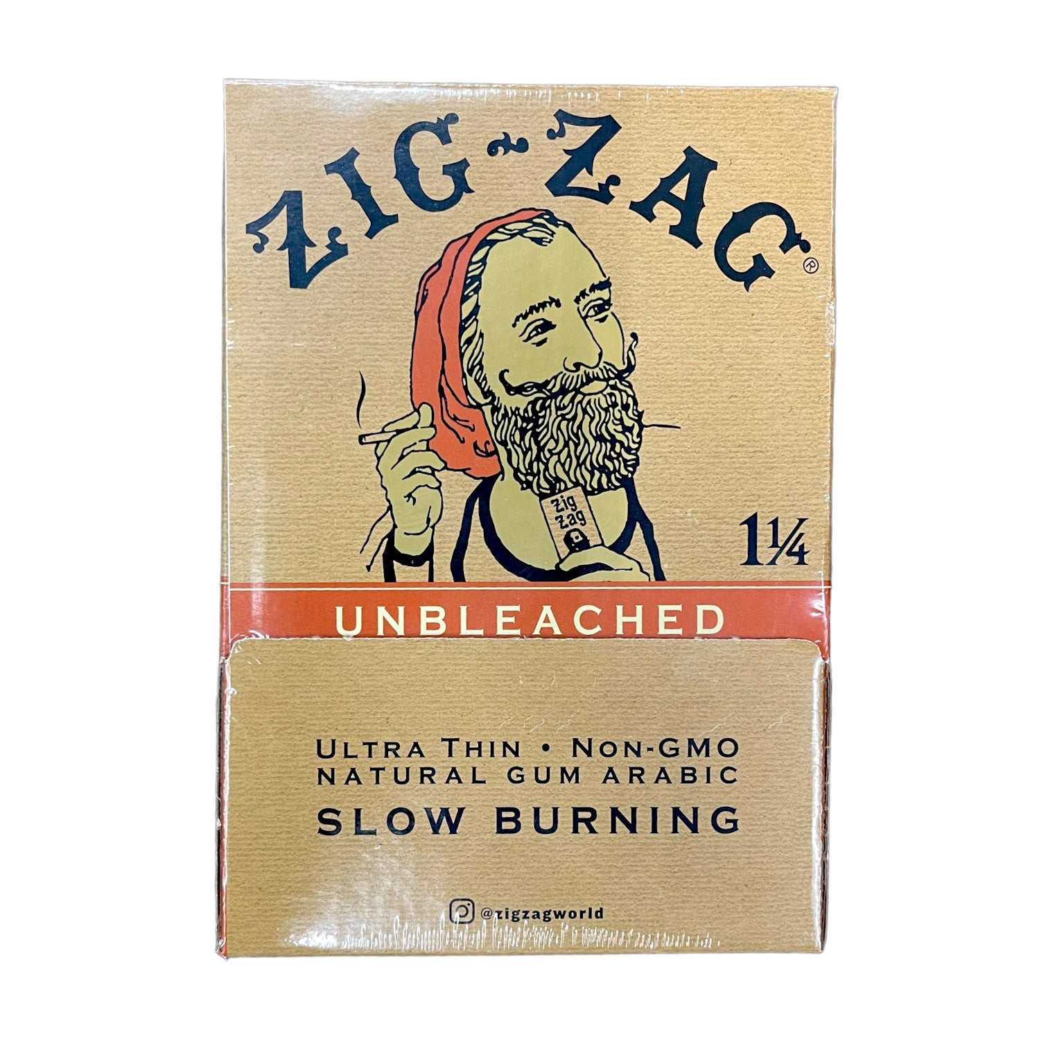 Zig-Zag Unbleached 1 1/4" Rolling Papers (48 Books Display)