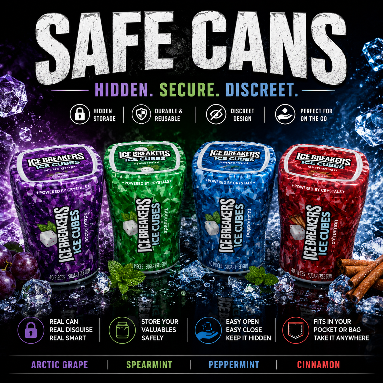 Ice Breakers Ice Cubes Gum Safe