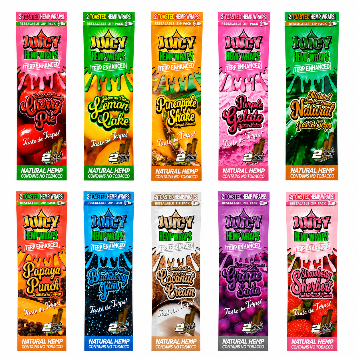 Juicy Hemp Wraps Terp Enhanced 2pk - 25x2pk Display