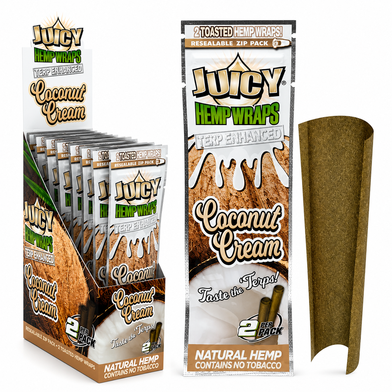 Juicy Hemp Wraps Terp Enhanced 2pk - 25x2pk Display