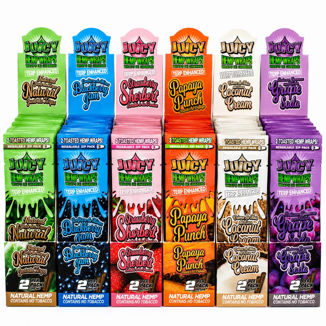 Juicy Hemp Wraps Terp Enhanced 2pk - 25x2pk Display