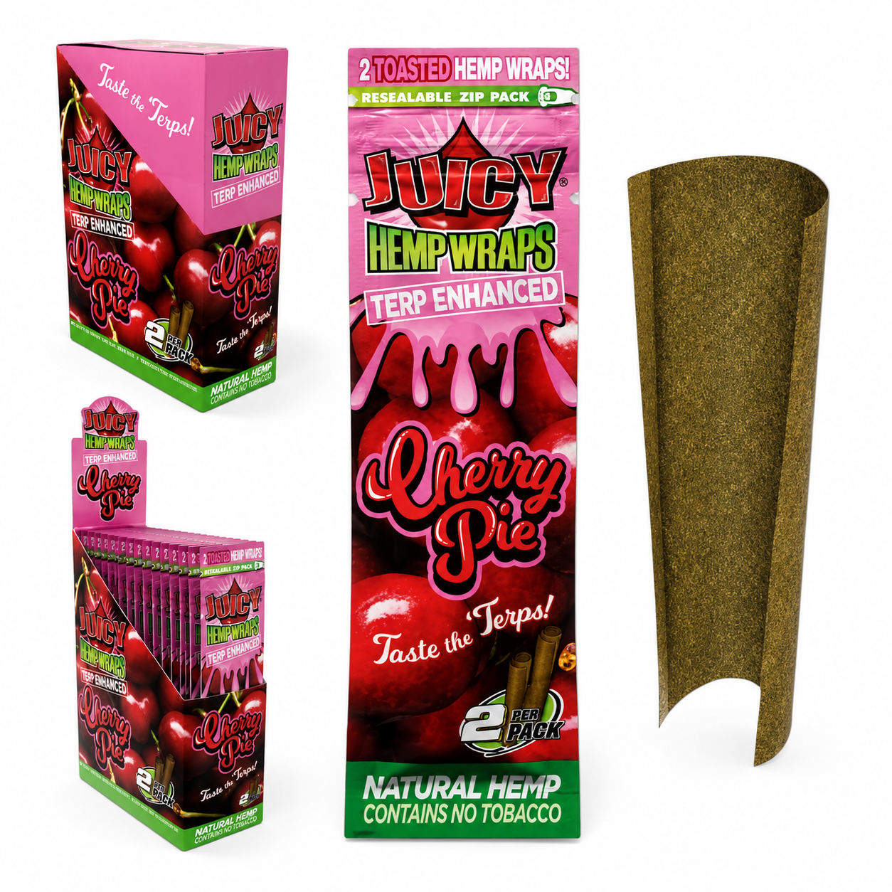 Juicy Hemp Wraps Terp Enhanced 2pk - 25x2pk Display