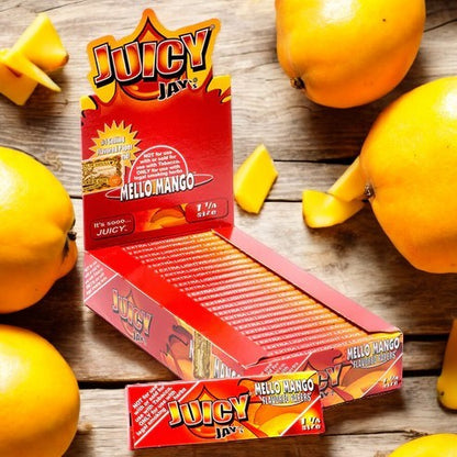 Juicy Jay's 1 1/4" Size Rolling Paper Mello Mango Flavor